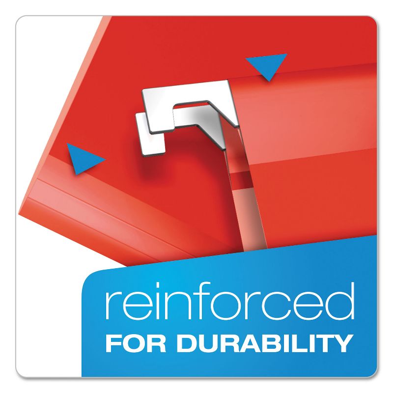 Pendaflex Reinforced Hanging Folders 1/5 Tab Letter Red 25/Box 415215RED, 2 of 8