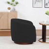 SEYNAR Modern Glam Boucle Fabric Round 360 Degree Swivel Barrel Chair - 3 of 4