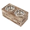 Huntley Pet Elevated Dog and Cat Double Bowl Feeder Stainless Steel Bowls (Berjen, Large) - image 4 of 4