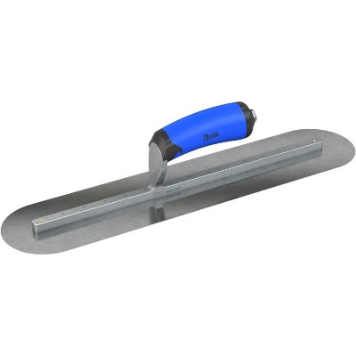 Bon Tool 67-196 Finish Trowel - Round - Car Steel - 18 X 4 - Comfort Grip - Long Shank