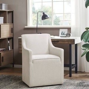 Madison Park Hamilton Slipcover Dining Arm Chair with Casters - 1 of 4