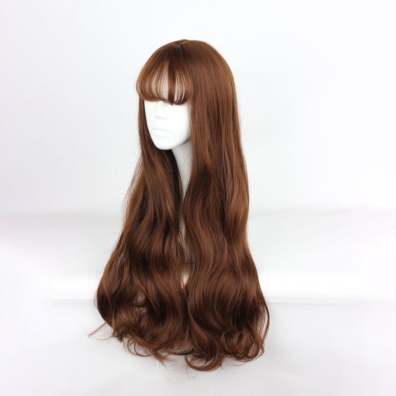 Unique Bargains Curly Women's Wigs 28" Brown with Wig Cap 21.5'' - 22.5'', 3 of 7