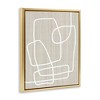 Stupell Industries Contemporary White Line Shapes Minimal Grain Design Floating Frame Canvas Art, Gold, 17" x 21" - 2 of 4