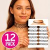 12PC Tattoo Choker Necklace-Y2K Fashion Vintage Trendy - Rainbow Goth Black Pink Green Blue White - Adjustable Stretchy Elastic Necklace Summer Set - 2 of 4