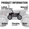 24 Volt Kids ATV Ride-On, Electric Quad 4 Wheeler with Leather 2-Seater, Ride on Toys for Big Kids with LED Lights, Music, High Low Speed - 4 of 4