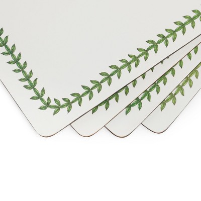 Botanic Garden Floral Hardboard Placemats with Cork Backing, Set of 4