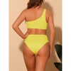 INSPIRE CHIC Women's One Shoulder Asymmetric Waist Cutout Ribbed Swimwear Monokini One Piece - 3 of 4