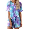 Ekouaer Tie Dye Pajamas Set Womens Loungewear Sleepwear 2 Piece PJ Sets - 3 of 4