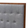 Baxton Studio Queen Harumi Fabric and Wood Headboard Gray/Walnut Brown: Upholstered Design, 30 Day Limited Warranty - 4 of 4
