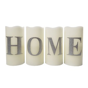 LumaBase Battery-Operated LED Wax Candles, HOME - Set of 4 - 1 of 4