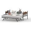 TackView Twin Daybed with Pop-Up Trundle, Metal Frame with Stylish Headboard, Heavy Duty Steel Slats Platform, Convertible Sofa Bed - 3 of 4