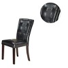 Homy Casa Set of 2 Faux Leather Upholstered Dining Chairs with Tufted Back, for Dining Room, Black - 4 of 4