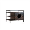 FURNIinspire Cat Litter Box Furniture with a Barn Door Hidden Litter Box with Open Storage Spaces,30.3"*21.2"*23.2" - 3 of 4