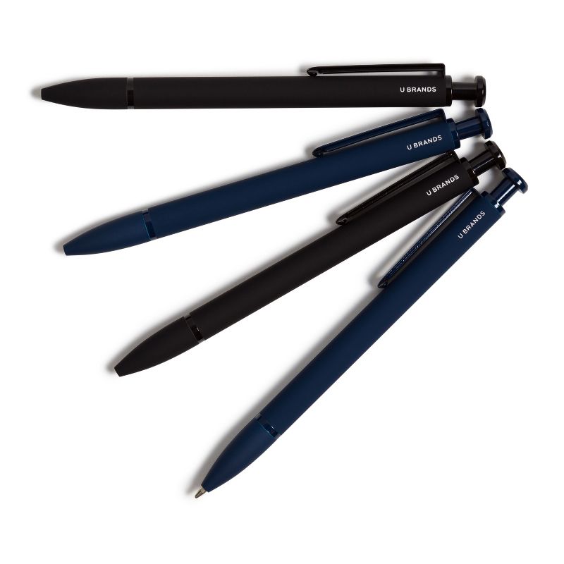 U Brands 4pk Ballpoint Pens Monterey Soft Touch 2 Black 2 Blue, 4 of 10