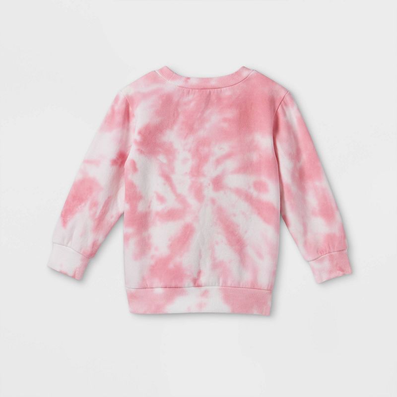 Toddler Girls' Minnie Mouse Tie-Dye French Terry Pullover - Pink, 2 of 4