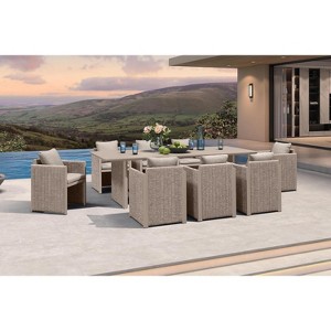 PURPLE LEAF Patio Dining Furniture Set Modern Outdoor Furniture Set Aluminum Dining Table and Chairs - 1 of 4