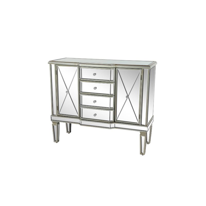 Glam Mirrored Rectangular Storage Cabinet Silver - Olivia &#38; May, 3 of 33