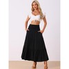 INSPIRE CHIC Women's Summer Casual Elastic High Waist Boho Maxi Skirt - 4 of 4
