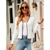 Clearlove Women's Cropped V Neck Button Front Cardigan Lightweight Knit Sweater Casual Cover Up - 2 of 4