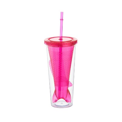 Beachcombers 12 Oz Plastic Pink Mermaid Tail Tumbler