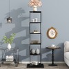 VYNXARIA Simple Black 5 - Tier Rotating Bookcase with Acrylic Plate for Living Room Decoration - 3 of 4
