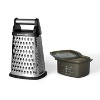 KitchenAid Gourmet Box Grater: Stainless Steel Cheese Shredder with Storage Container, Dishwasher-Safe, Black/Silver - 3 of 4