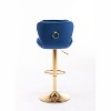 Sapphtopaz Set of 2 Bar Stools Swivel Height Adjustable Lifting Velvet Chair with Tufted Thick Upholstered Bar High Chair for Kitchen Island - 4 of 4