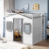 NicBex Full Size Loft Bed Classic House Shape Pine Bunk Bed Frame with Windows, Ladder and Full Length Guardrail, No Box Spring Required - 2 of 4