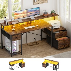 Besiost 59-In Computer Desk with Charging Station for Home Office - 1 of 4