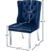 Meridian Furniture,Suri Navy Velvet Dining Chair, Set of 2 - 4 of 4