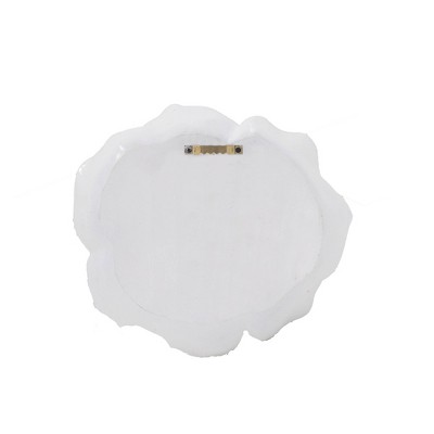 White Resin Floral Rose Wall Accents, Set of 2