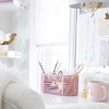 Blu Monaco Small Metal Mesh Desk Organizer with Drawer - Available in Aqua, Gold, and Pink - 3 of 4