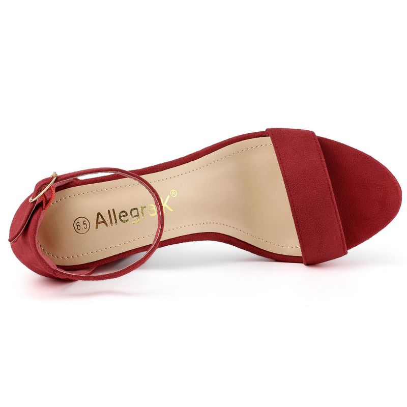 Allegra K Women's Open Toe Ankle Strap Platform Chunky Heels Sandals, 4 of 7