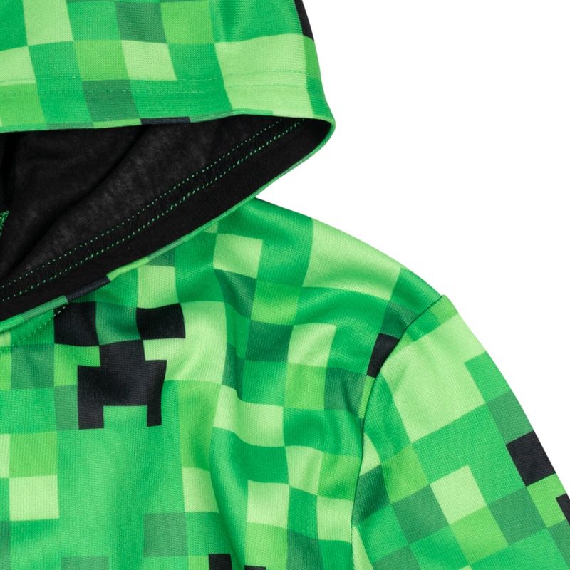 Minecraft Creeper French Terry Hoodie Little Kid to Big Kid, 5 of 8