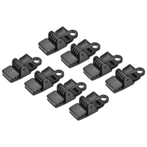 Unique Bargains Tarp Clips Plastic Tent Snaps Press Lock Grip Clamps for Outdoor Camping Awning Canopy Boat Cover Black 8 Pcs - 1 of 4
