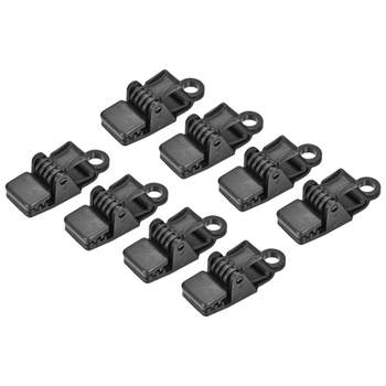 Unique Bargains Tarp Clips Plastic Tent Snaps Press Lock Grip Clamps for Outdoor Camping Awning Canopy Boat Cover Black 8 Pcs