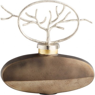 Black and Silver Glass Aluminum Abstract Sculpture