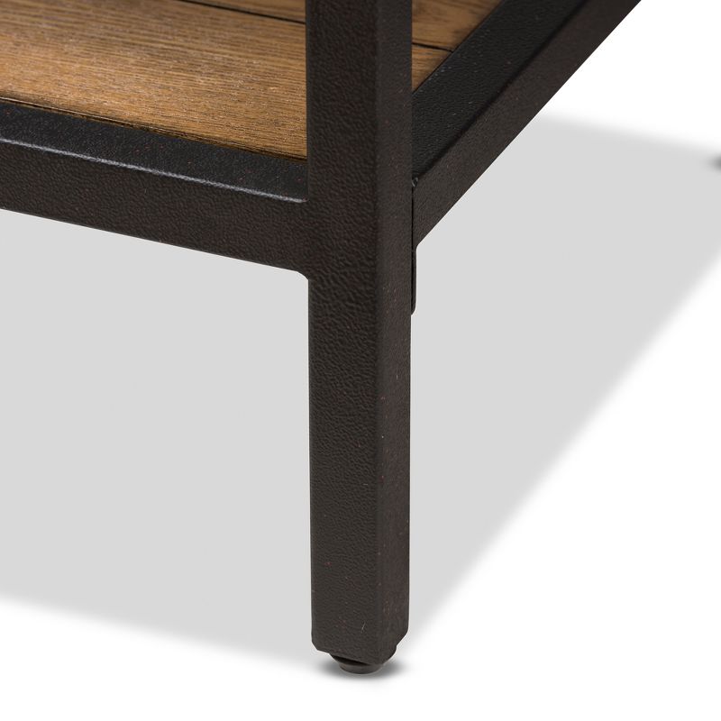 Caribou Rustic Industrial Style Oak Wood and Metal Finished Console Table Black - Baxton Studio, 6 of 10