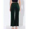 cheibear Women's Velvet Elastic Waist Lounge Ankle Wide Leg Pajama Pants - 3 of 4