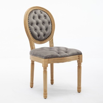 NicBex Dining Chairs Stool Upholstered Chair with Wood Legs Antique Painting Hand-pulled Buckle Decoration Velvet for Kitchen