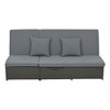 Carrie Rattan Outdoor Patio Sunbed with Adjustable Backrest and Seat for 2-Person, Tanning Near Me - Maison Boucle - 3 of 4