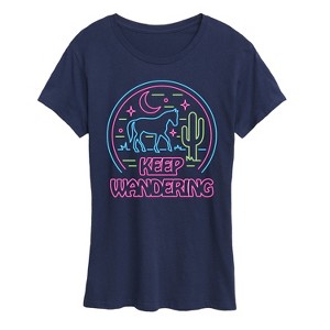Women's - Instant Message - Keep Wandering Neon Short Sleeve Graphic T-Shirt - 1 of 4