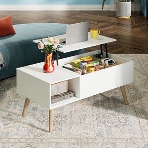 GALAXHERO 39'' Lift Top Coffee Table for Living Room, Wooden Rising Table with Hidden Compartment & Storage Shelf - 1 of 1