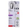 GE 6 Outlet Surge  Protector with 8' Extension Cord Twist To Close Safety Covers White - 4 of 4