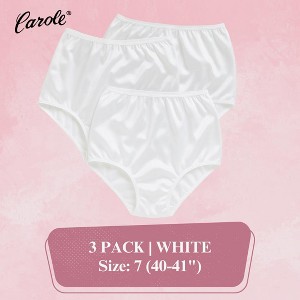 Carole Women's 100% Nylon Classic Full Cut Fit High Rise Panties -3 Pack - 1 of 4
