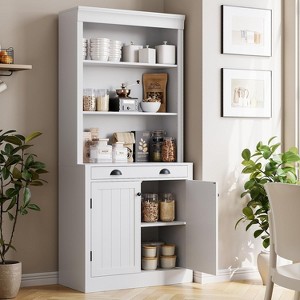71" Tall Bookshelf and Bookcase with Drawer, Bookshelf with Door and 2 Drawers, Wood Bookshelves Storage Cabinets for Home, Office, Living Room - 1 of 4
