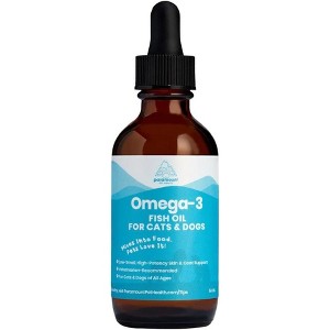 Wild-Caught Omega 3 Fish Oil , Liquid EPA DHA Supplement for Skin, Coat, Joints & Heart, Low-Odor Omega 3 Drops for Small Dogs & Cats with Itchy Skin - 1 of 4