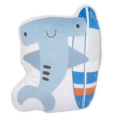 Everything Kids' Little Dude Adventure Shark with Surfboard Throw Pillow