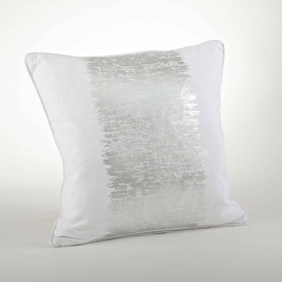 white and silver throw pillows