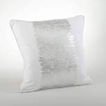 Oversize Down Filled Metallic Banded Design Throw Pillow - Saro Lifestyle	